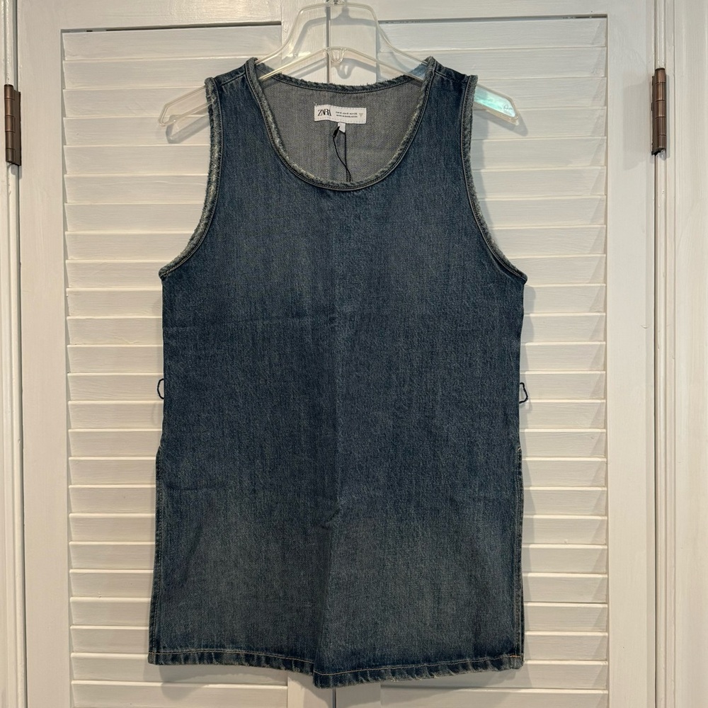 Zara - NWT Denim Shift Top/Tunic - Size S - Picture 8 of 12